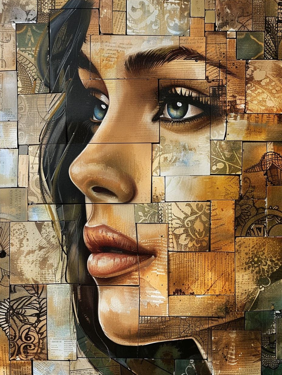 Fragmented Golden Portrait Study - Image 4