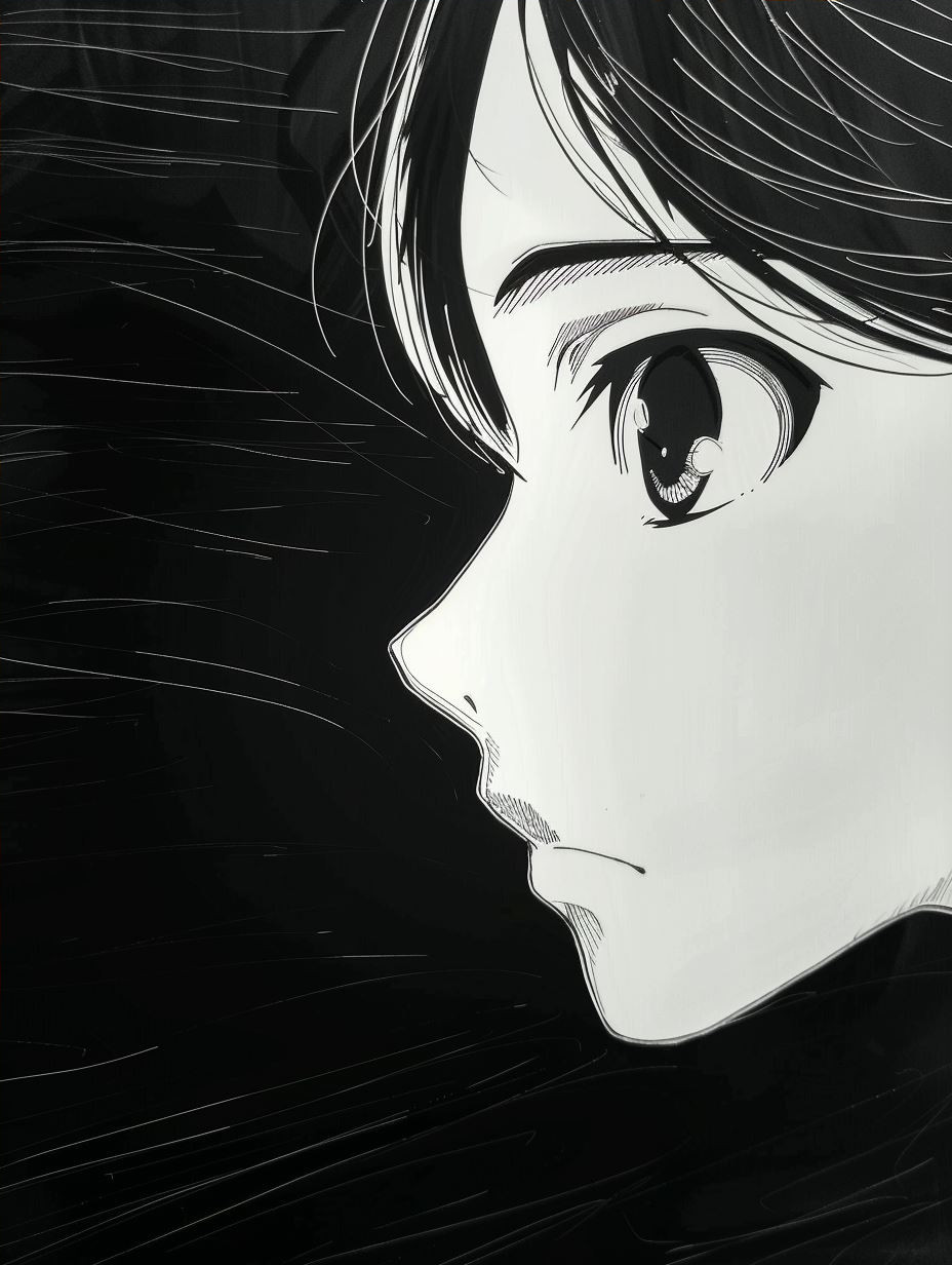 Melancholic Ink Manga Portrait - Image 4