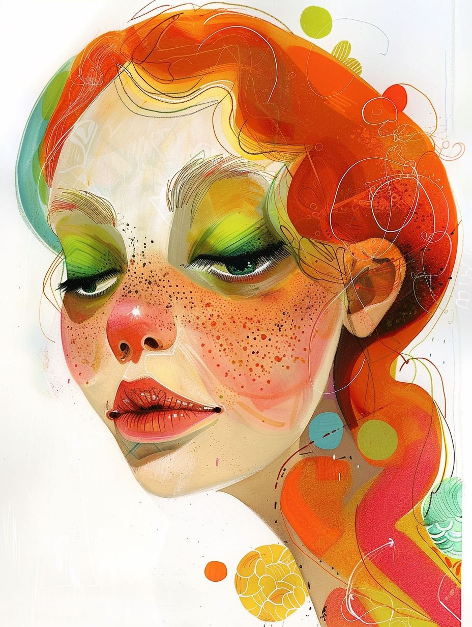 Ethereal Gaze in Vibrant Hues - Image 3