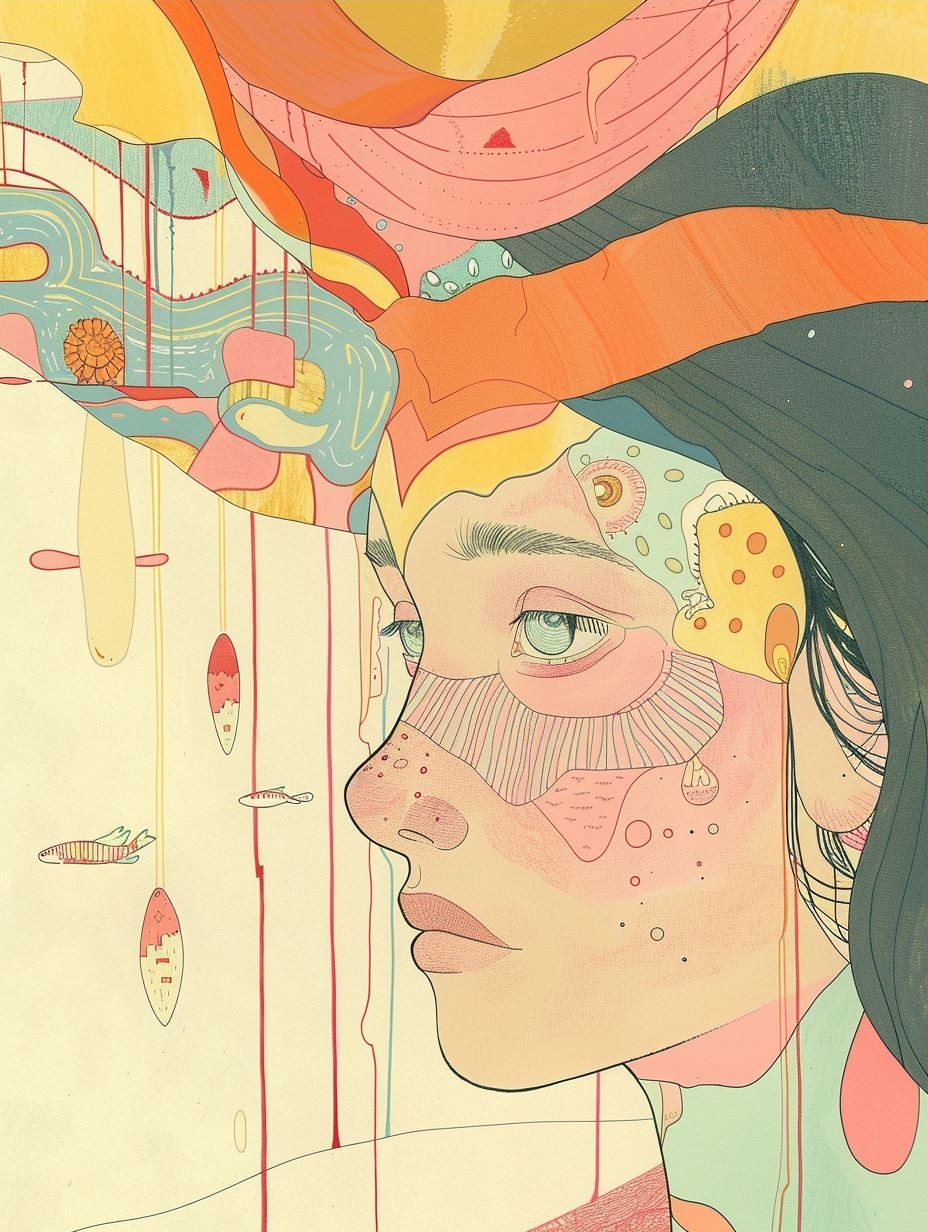 Ethereal Layered Pastel Portrait - Image 3