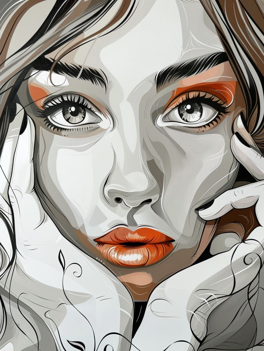 Melancholy Gaze in Liquid Glass - Image 2