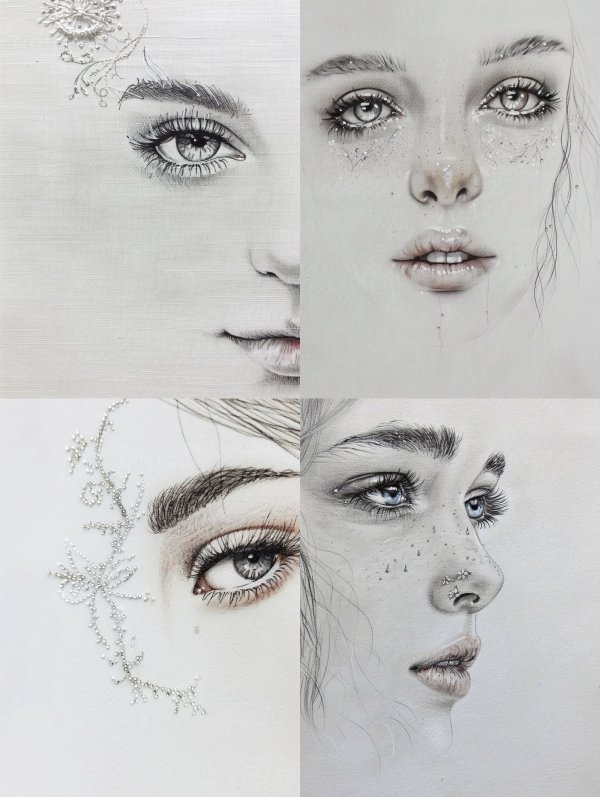 Ethereal Gazes in Graphite