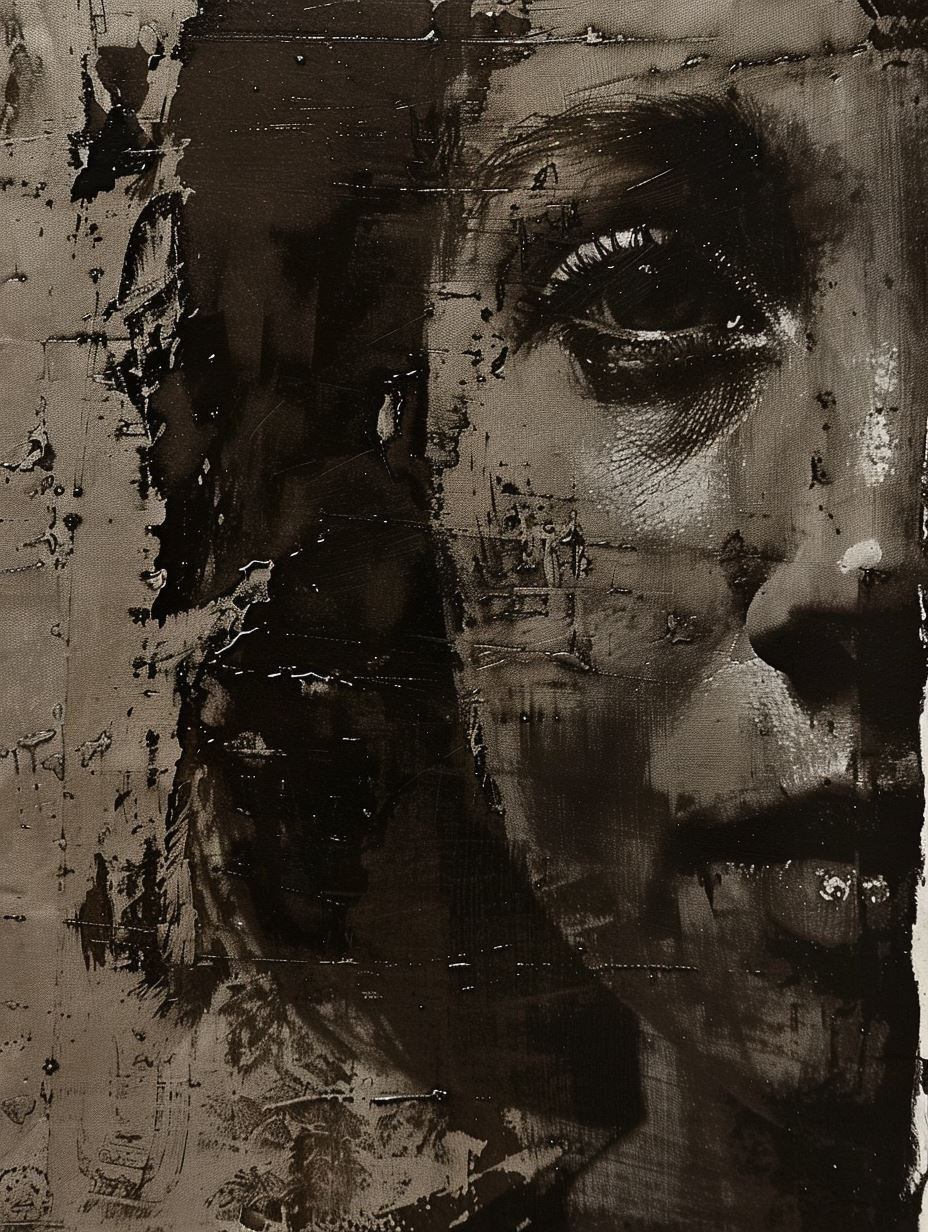 Rustic Sepia Textured Portrait - Image 4
