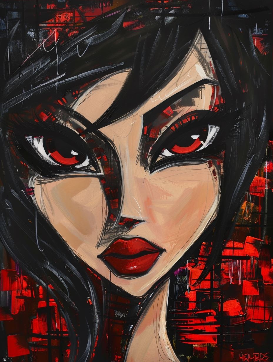 Fragmented Crimson Soul Portrait - Image 3