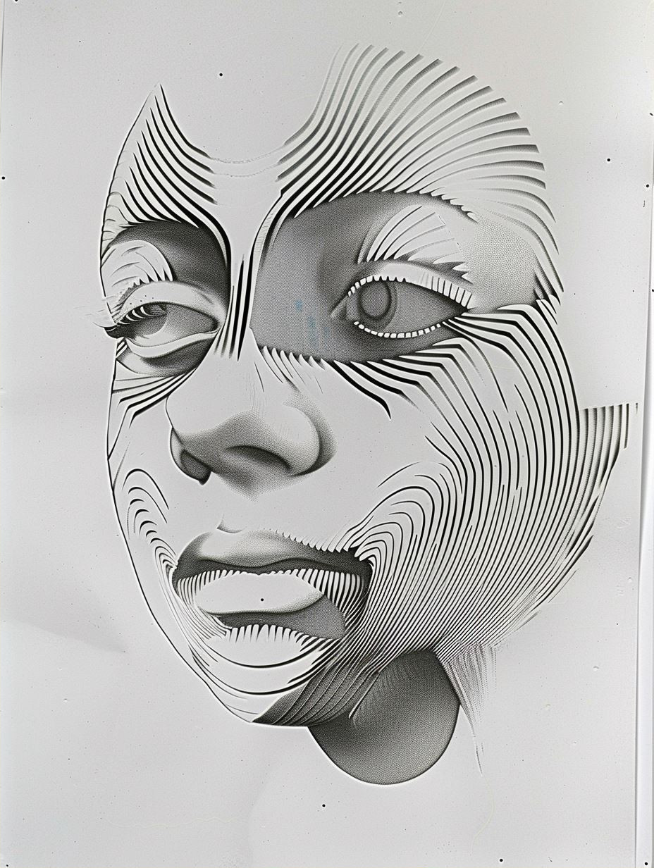 Geometric Surrealist Portrait Study - Image 2