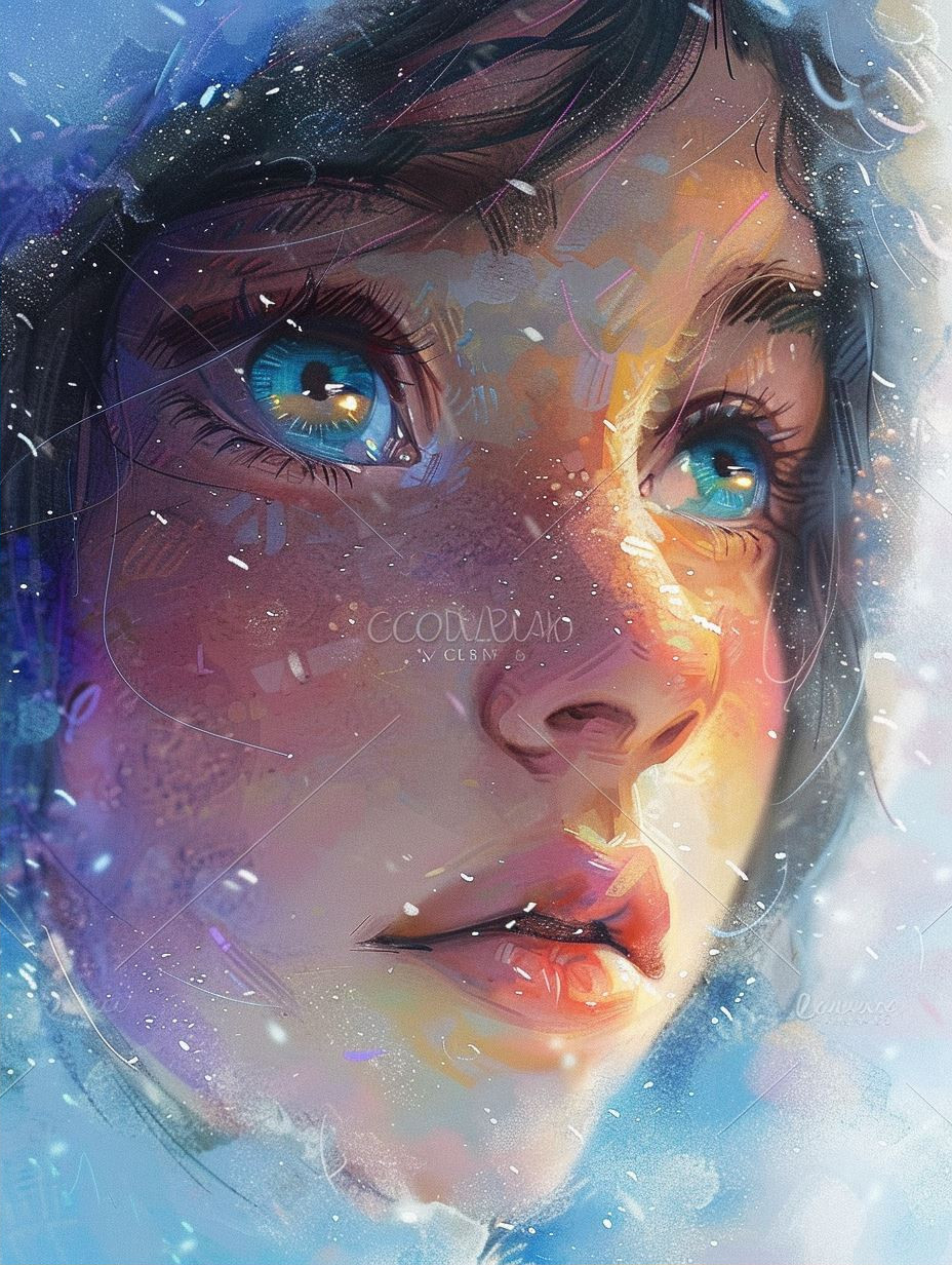 Dreamy Gazes: A Digital Portrait Study - Image 2