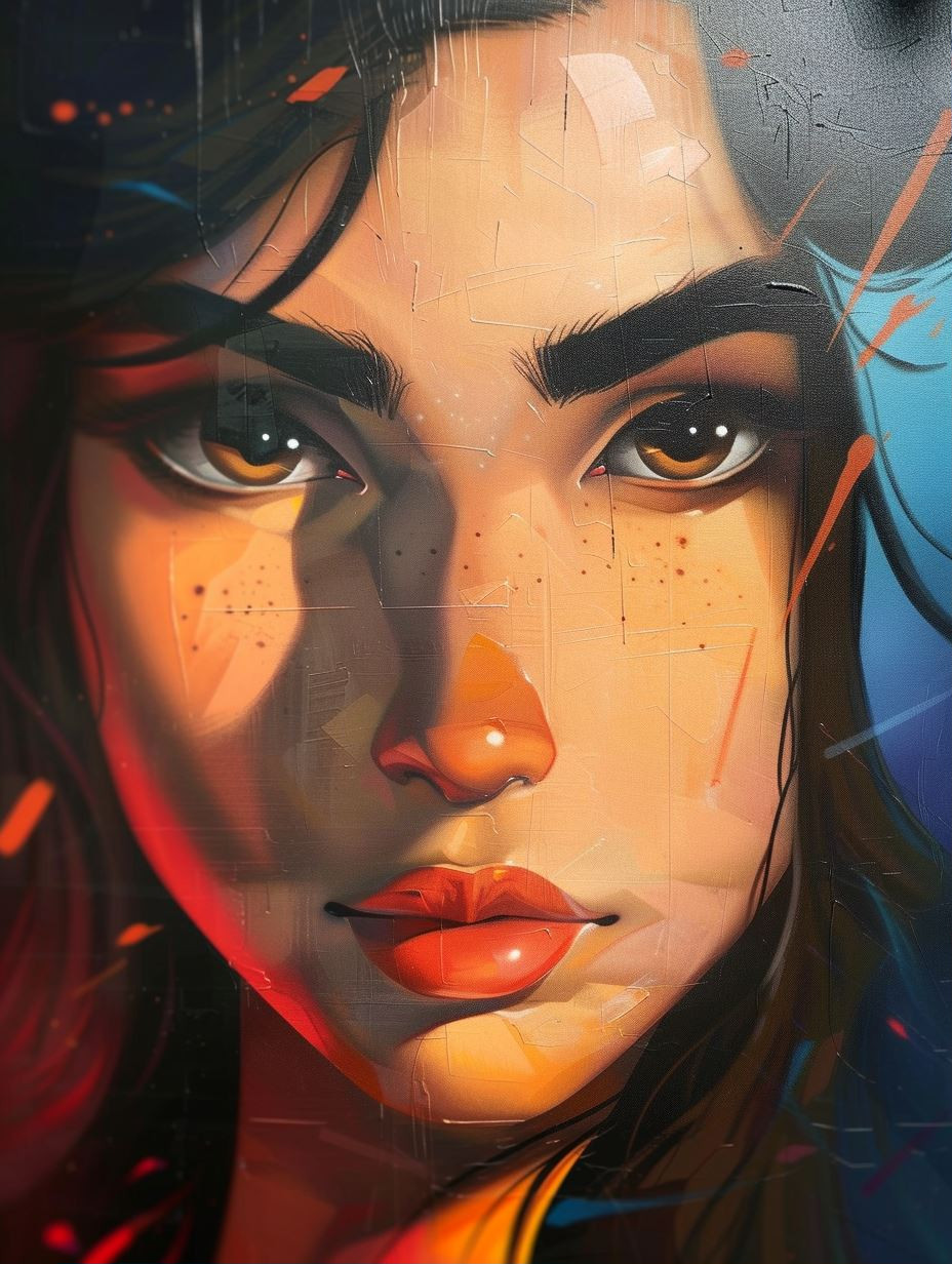 Ethereal Gazes: Digital Portrait Collection - Image 1