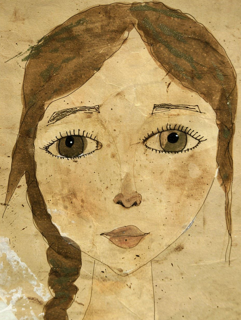 Rustic Ink Portrait on Parchment - Image 2