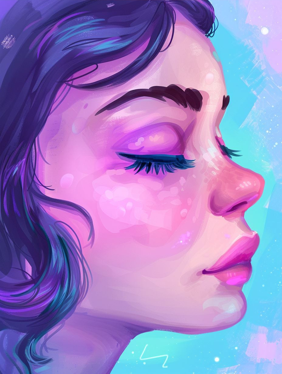 Neon Dreams: A Digital Portrait Study - Image 3