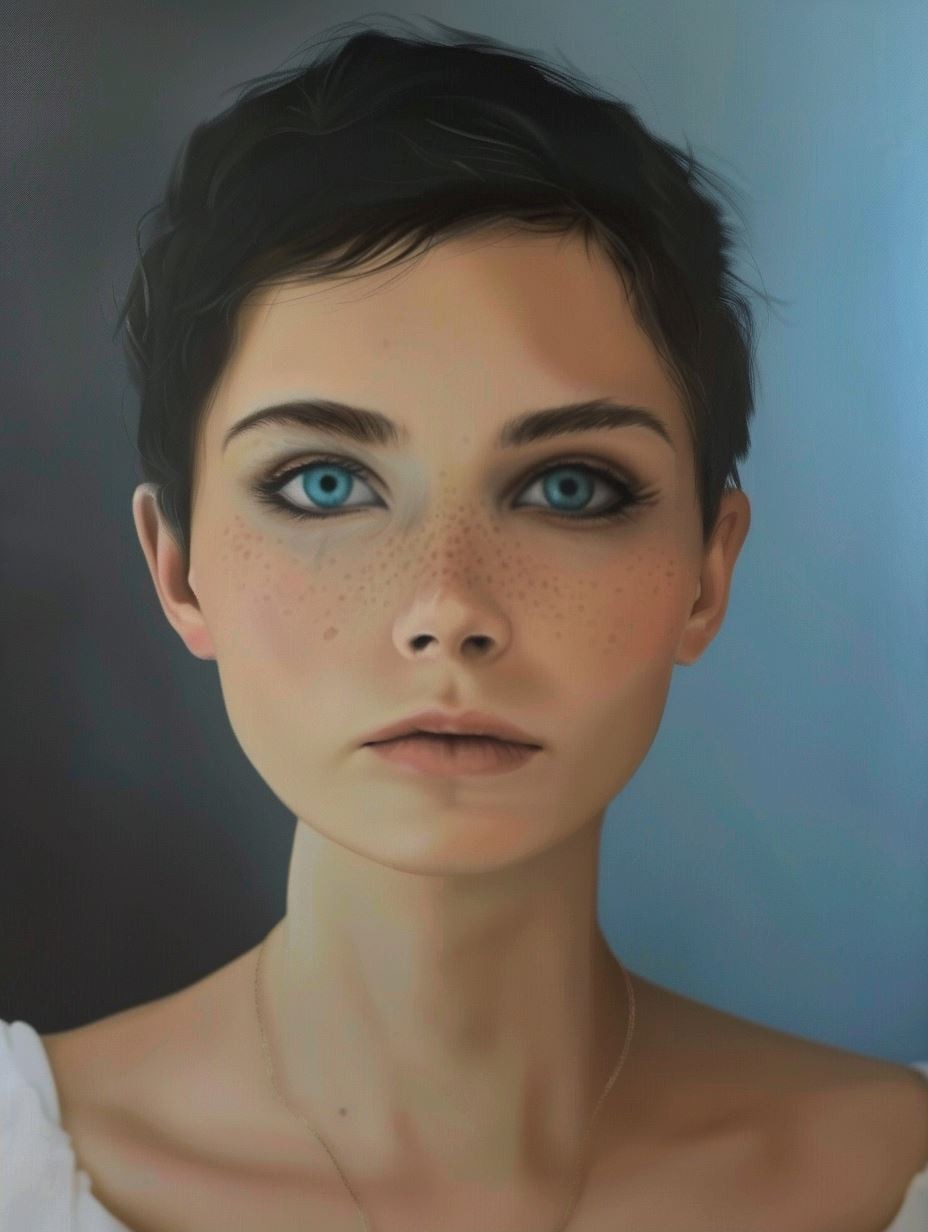 Ethereal Gaze of Auburn Grace - Image 2