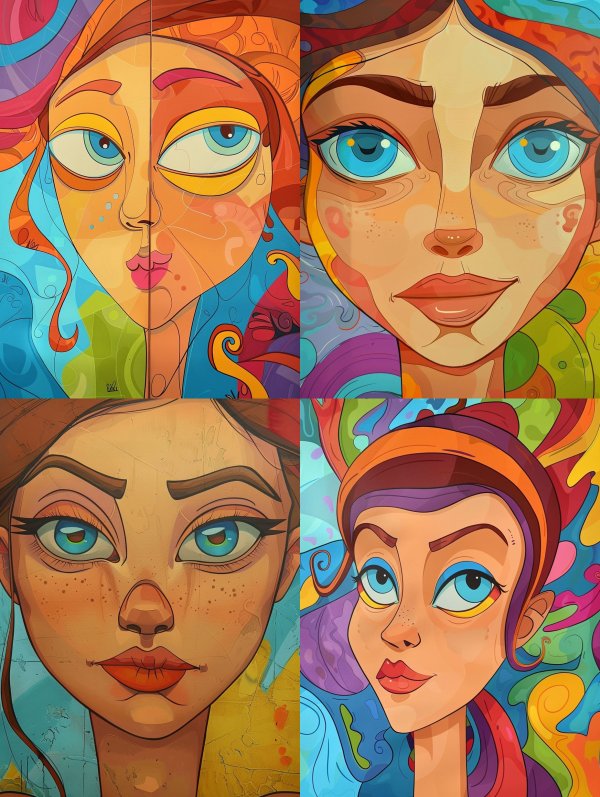 Vibrant Surrealist Female Portraits