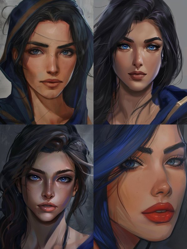 Mystic Azure Gaze Portraits
