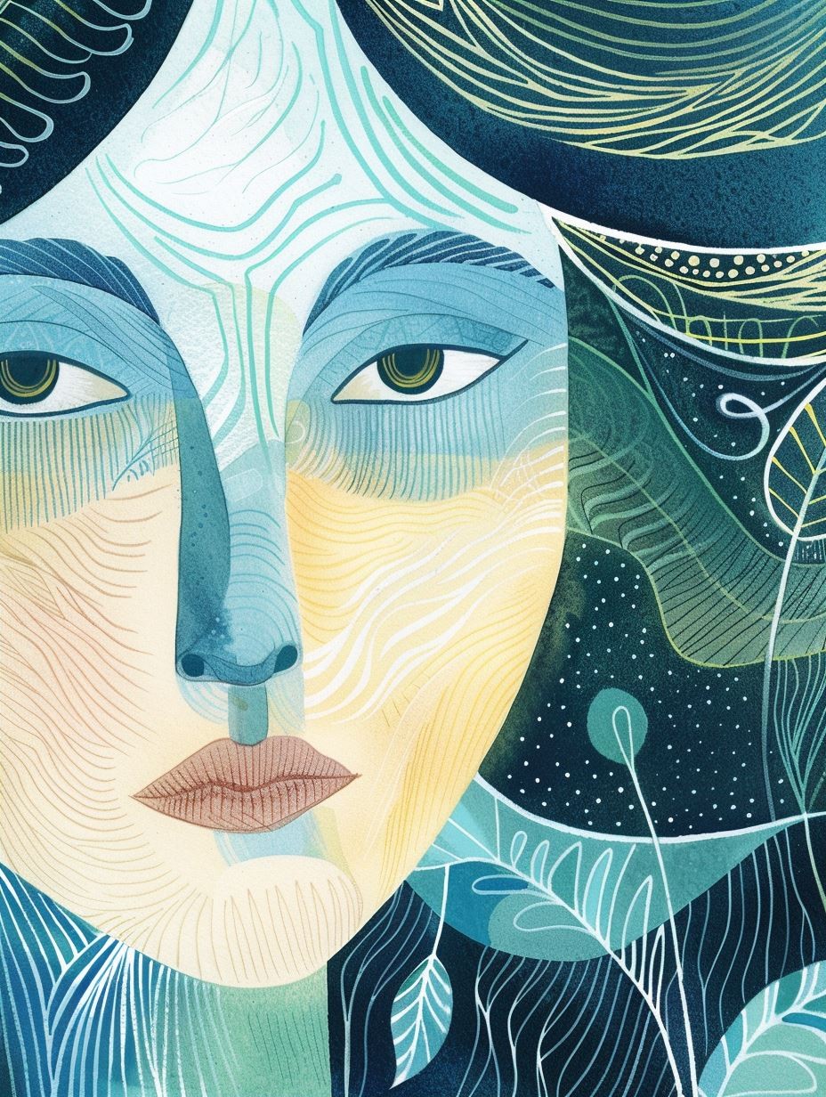 Ethereal Azure Spirit Portrait - Image 2