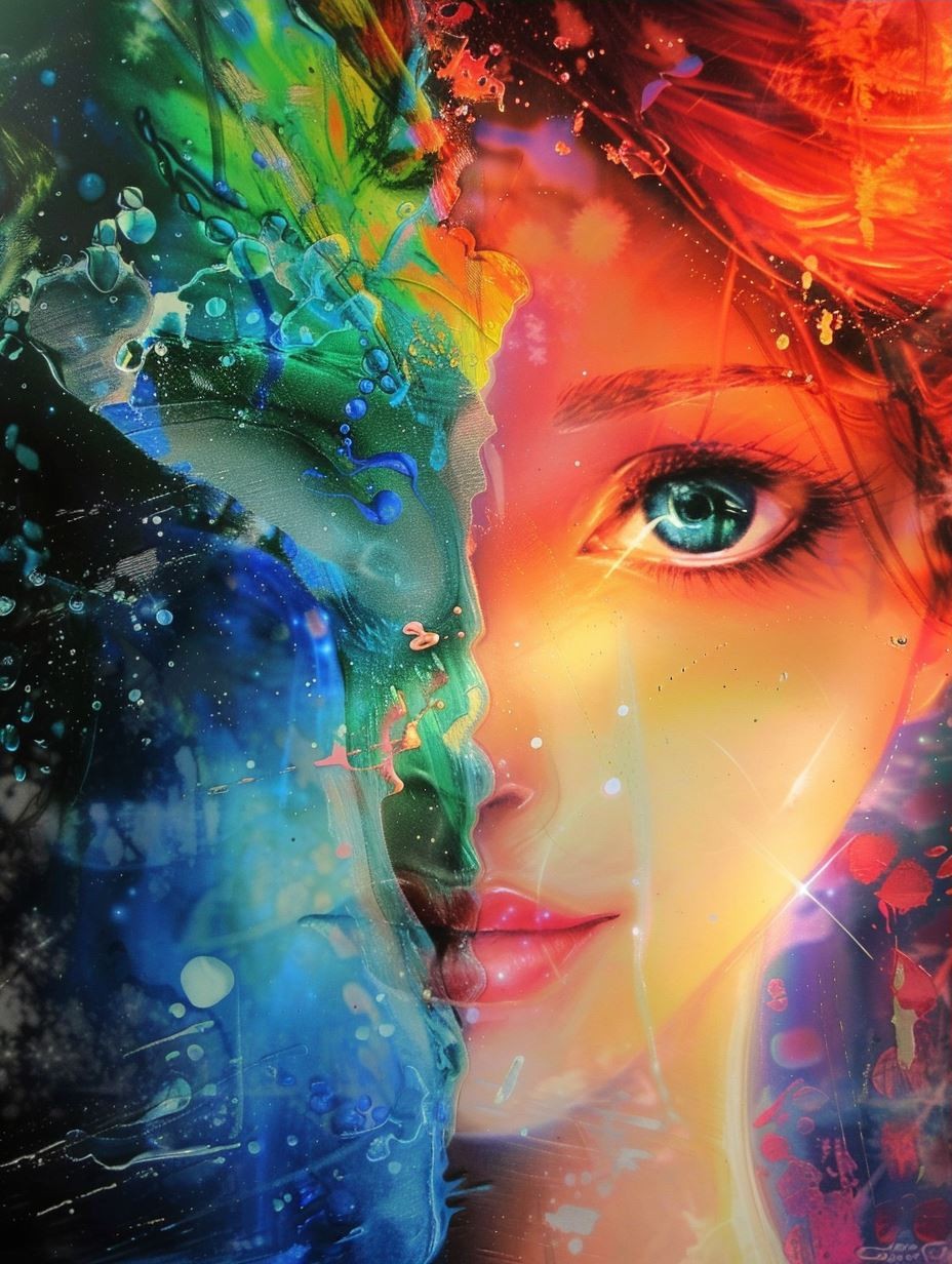 Prismatic Splash Portrait Art - Image 3