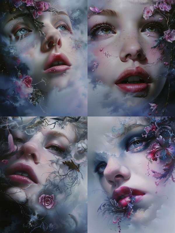 Ethereal Bloom Dreamscape Portrait