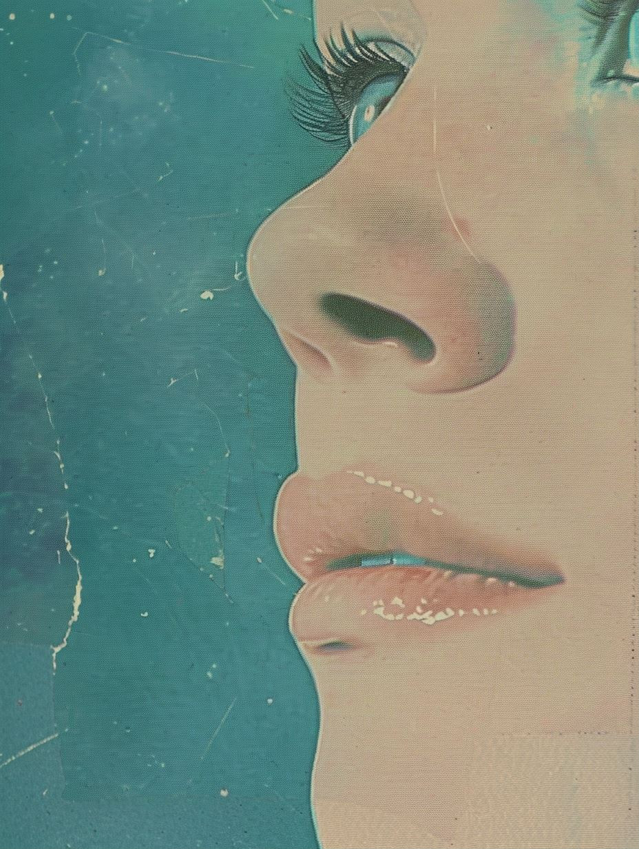 Vintage Teal Cinematic Portrait - Image 1