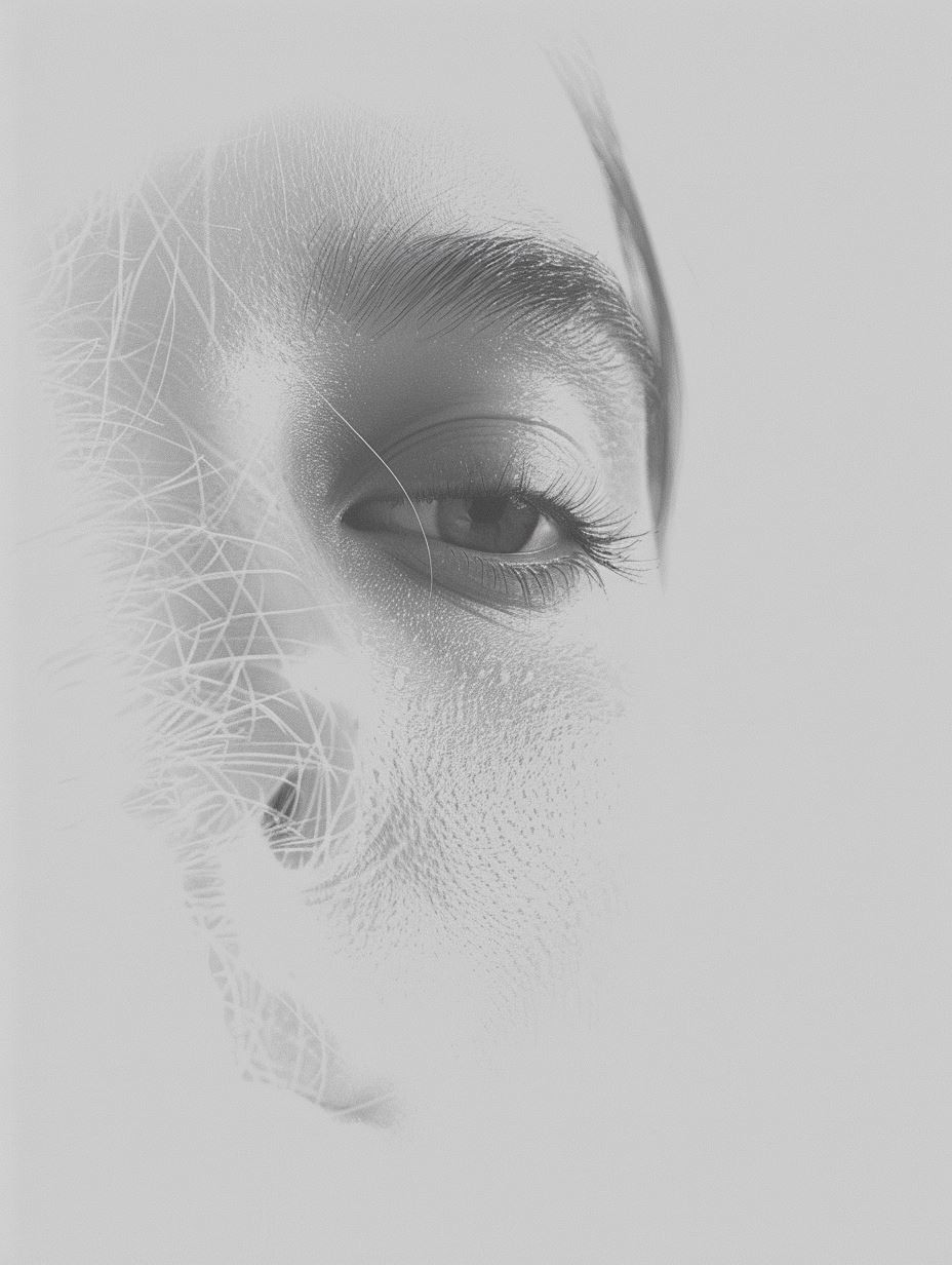 Ethereal Gaze Through Dandelion Silk - Image 1