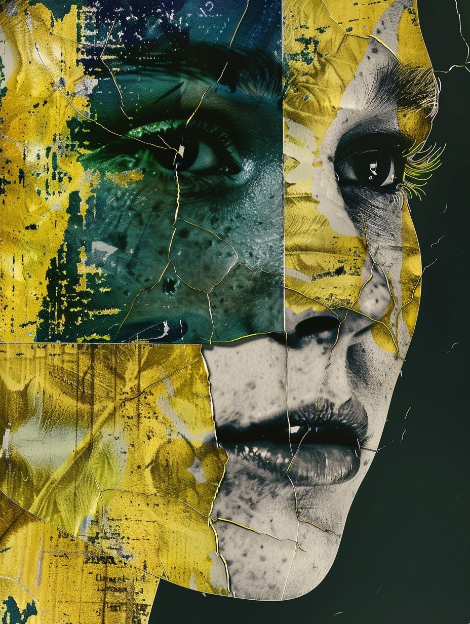 Fragmented Visions in Gold and Teal - Image 2