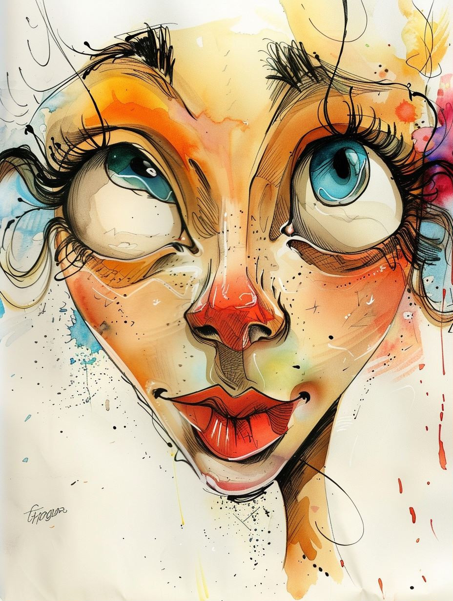 Vibrant Watercolor Portrait Expressions