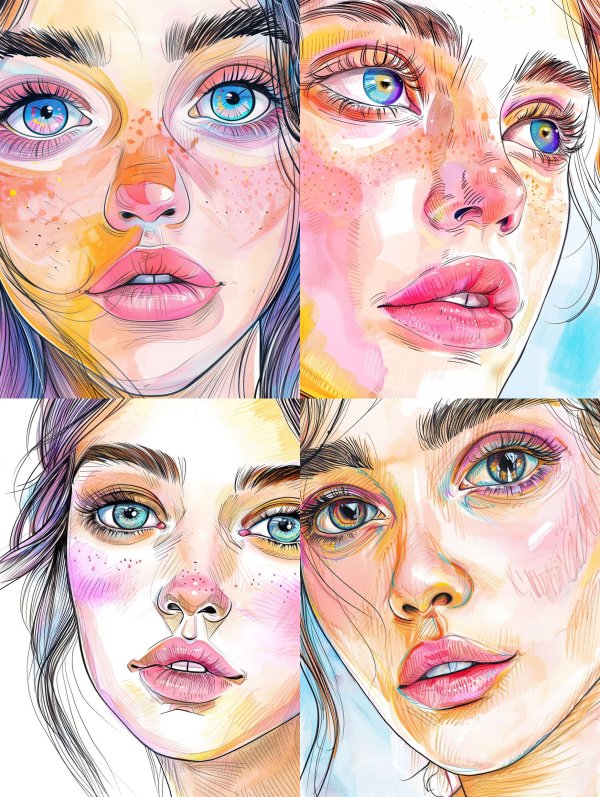 Vibrant Watercolor Portrait Study
