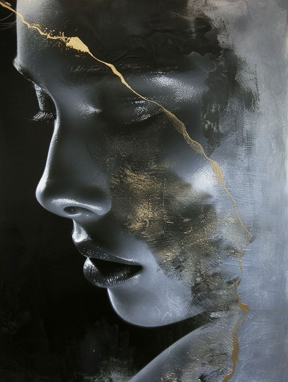 Ethereal Gilded Marble Portraits - Image 2