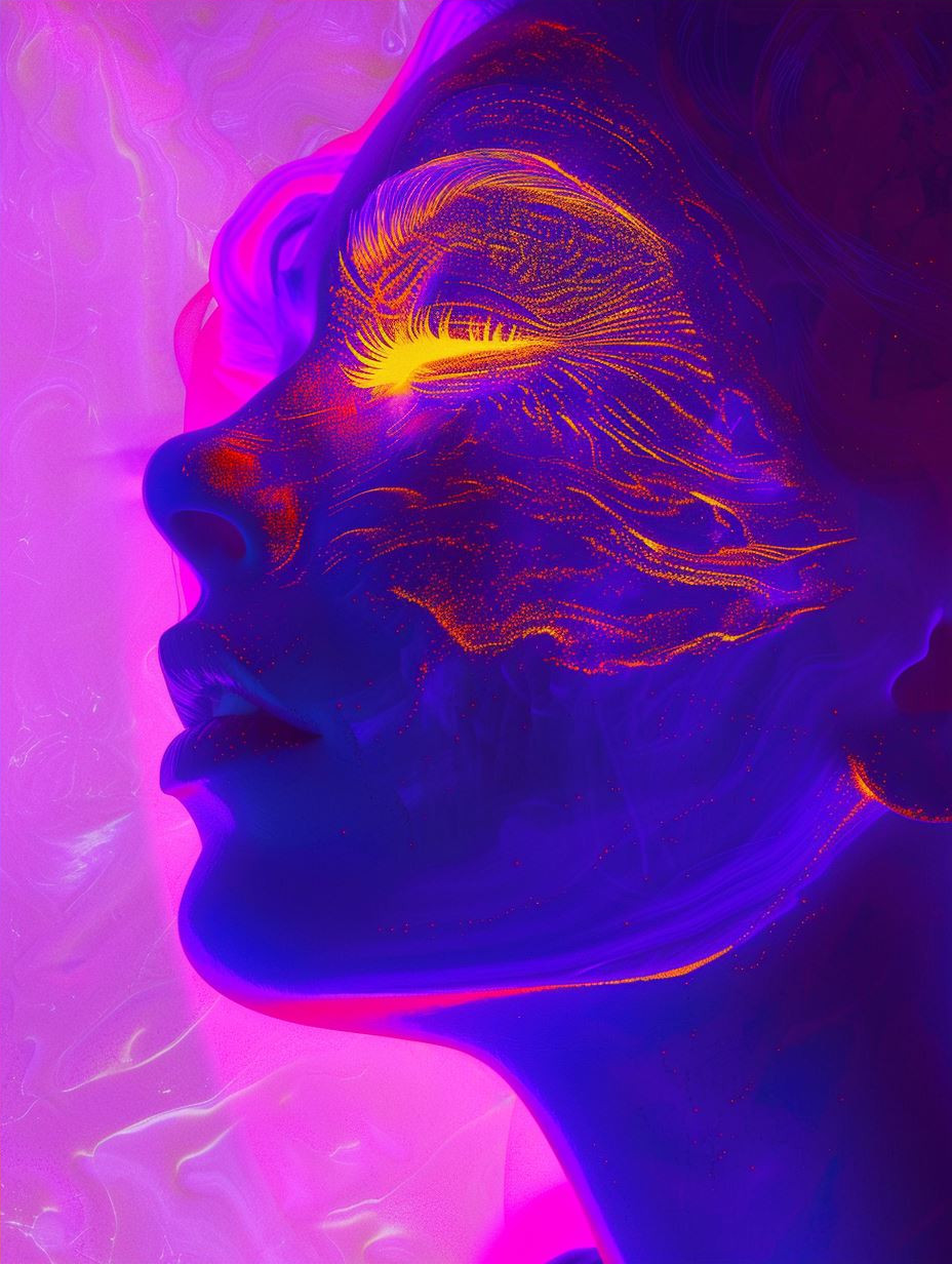 Celestial Neon Dream Portrait - Image 4