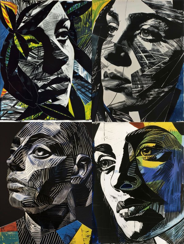 Fragmented Jungle Portrait Study