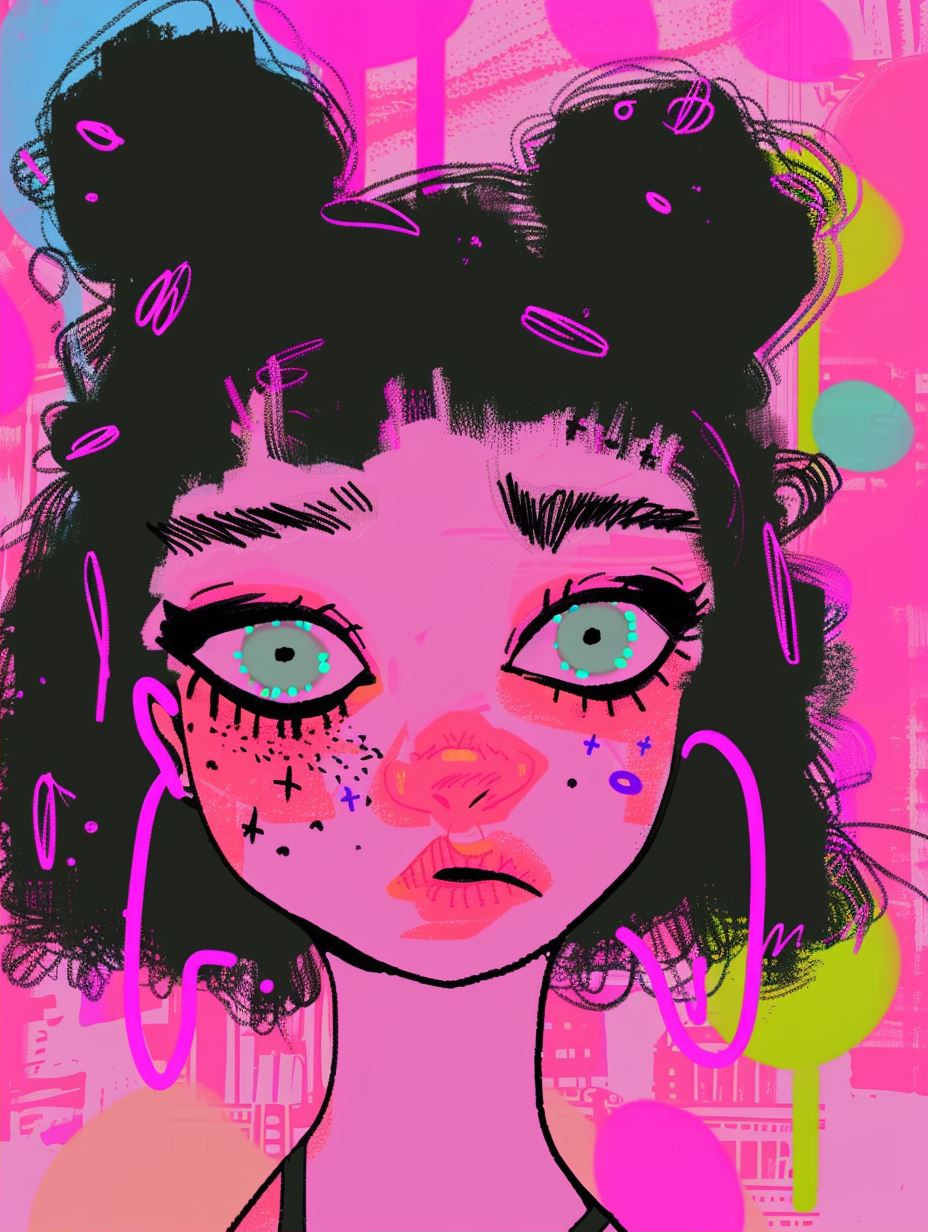 Neon Dreams: A Pop Art Portrait Study - Image 2