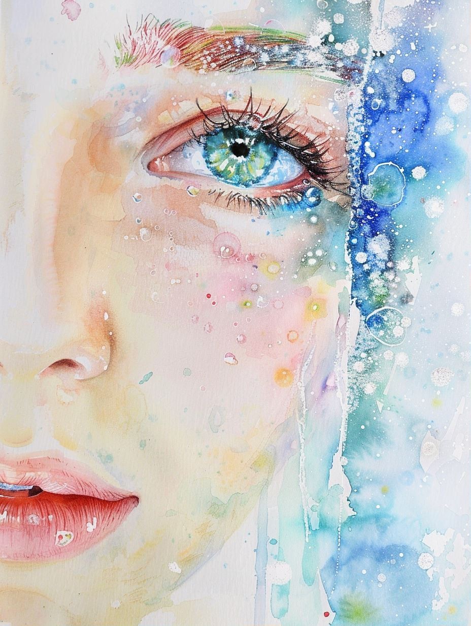 Ethereal Watercolor Gaze 2 - Image 1