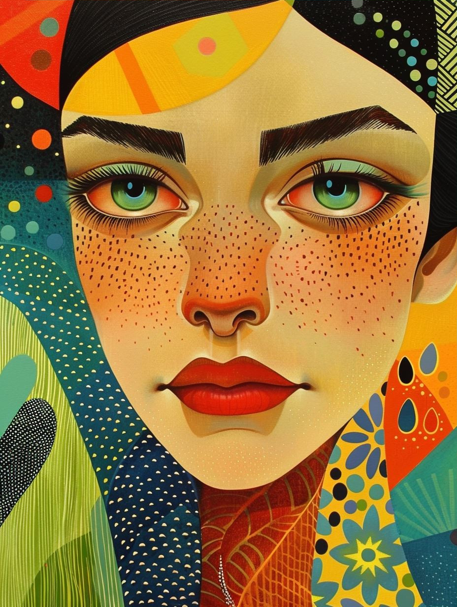 Vibrant Geometric Portrait Study - Image 3