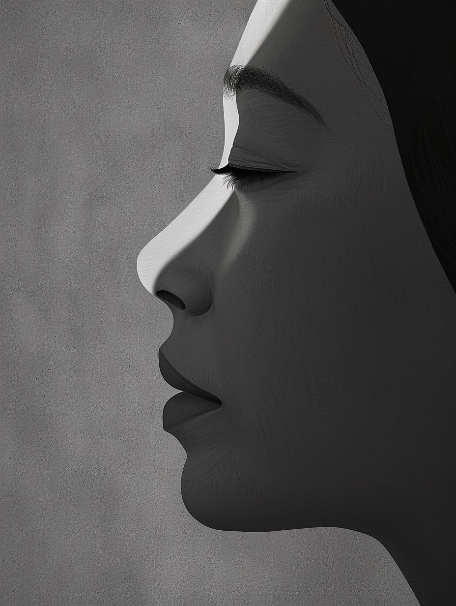 Ethereal Monochrome Portrait Study - Image 4