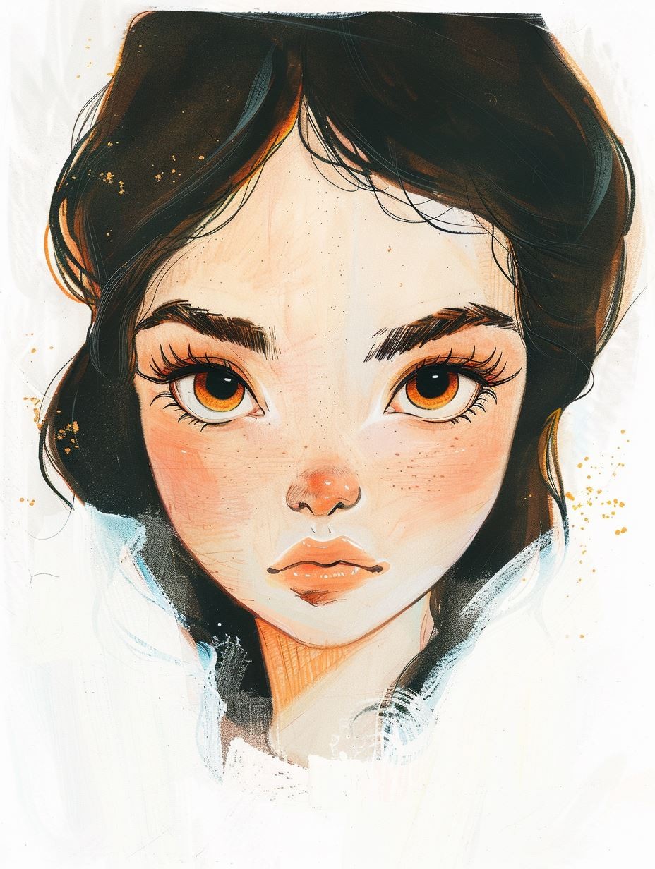 Ethereal Gaze Digital Portrait