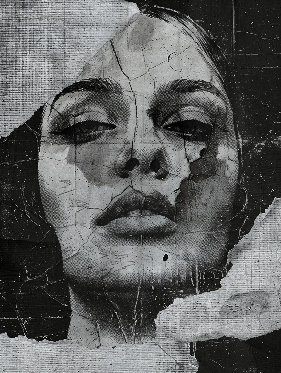 Haunting Monochrome Fragmented Portraits - Image 1