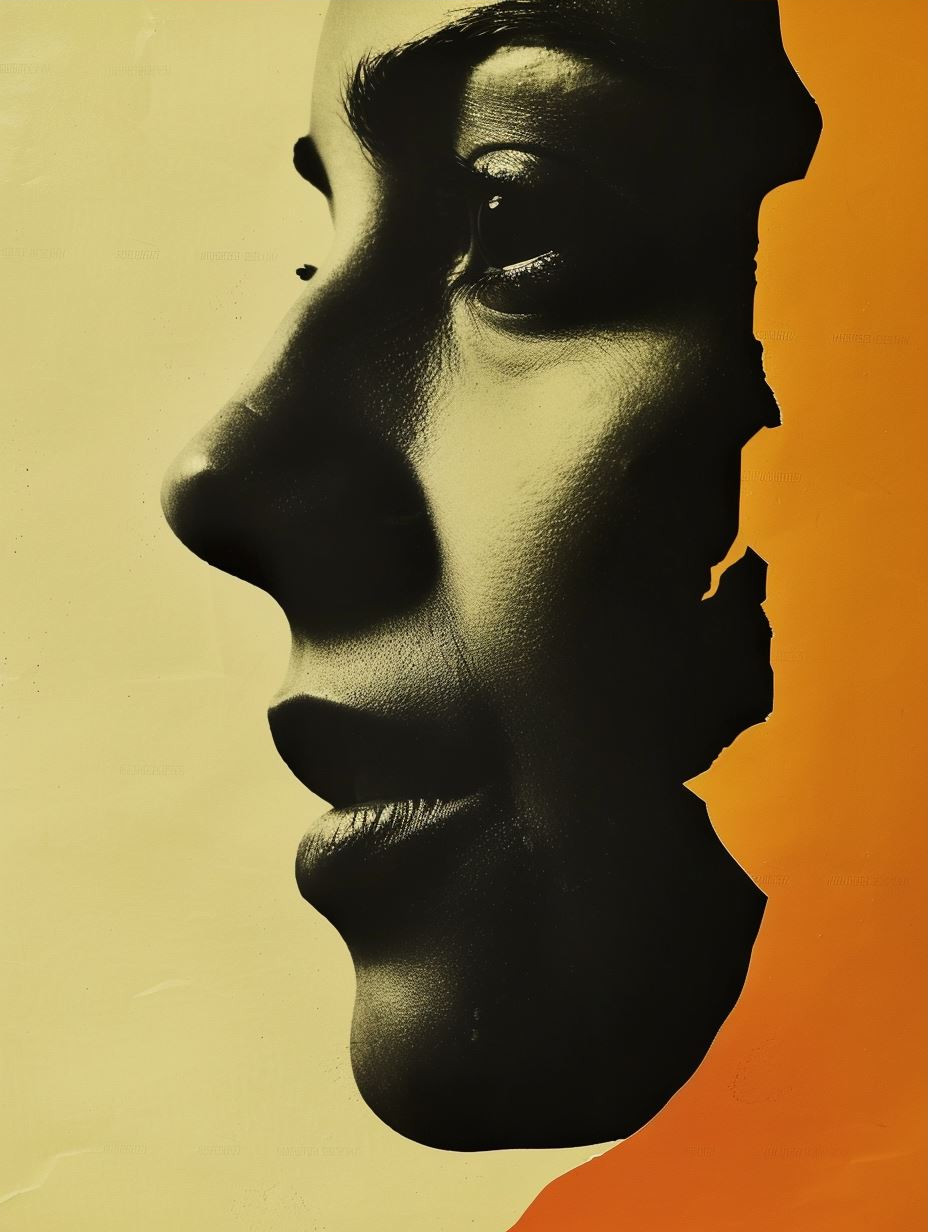 Fragmented Gaze in Amber Tones - Image 3