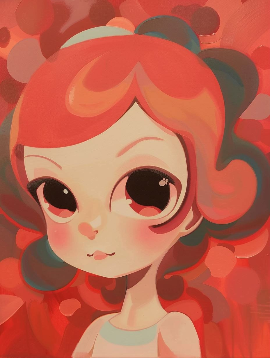 Ethereal Crimson Dream Portraits - Image 1