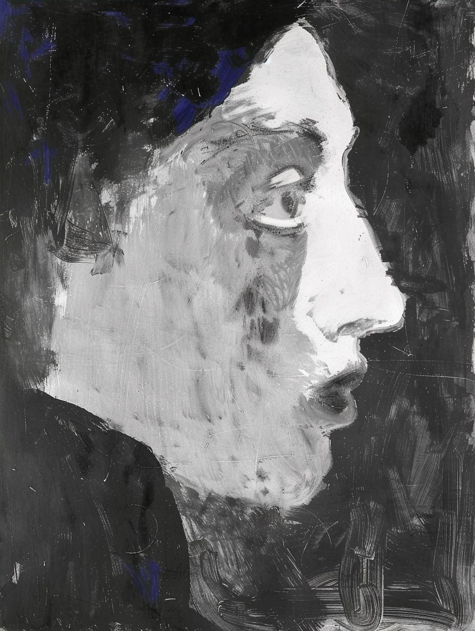 Ethereal Blue Expressionist Portrait - Image 4