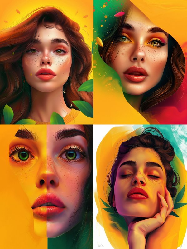 Golden Glow Digital Portrait Collection