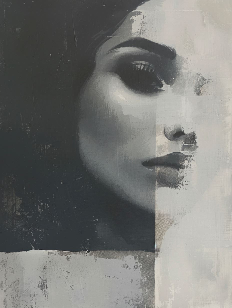 Fragmented Monochrome Portrait Study - Image 4