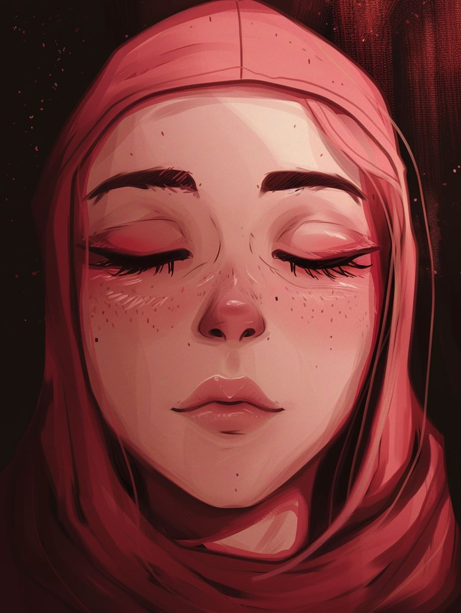 Moody Crimson Digital Portraiture - Image 1