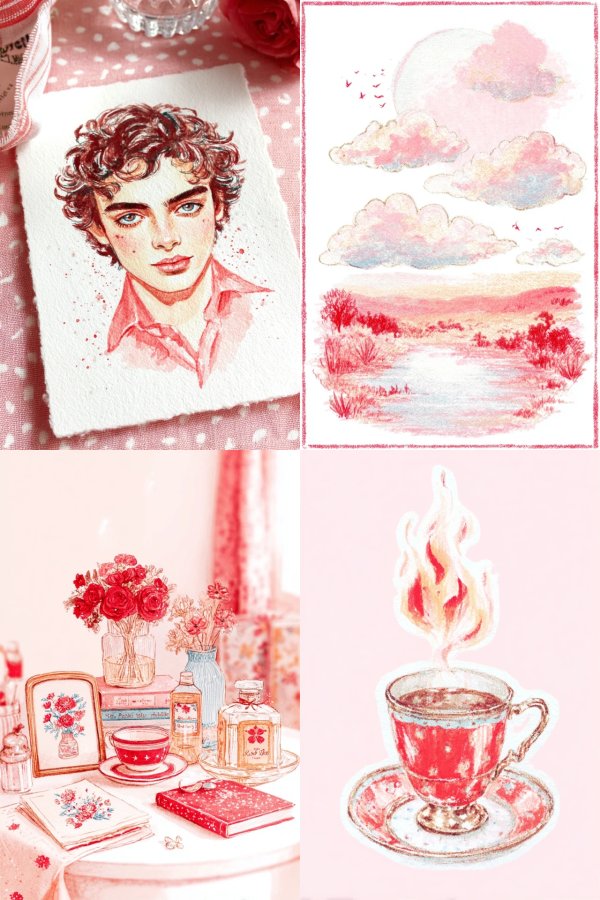 Crimson Watercolor Muse