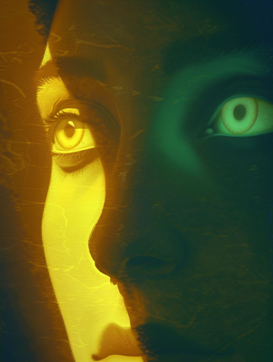 Neon Shadows and Golden Glow - Image 2