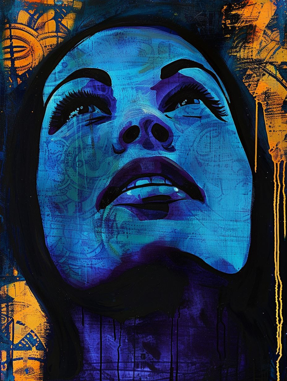 Electric Azure Cosmic Portrait - Image 4