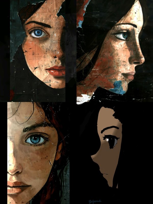 Fragmented Gazes: A Study in Blue