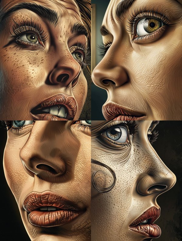 Hyper-Realistic Facial Expressions Collage