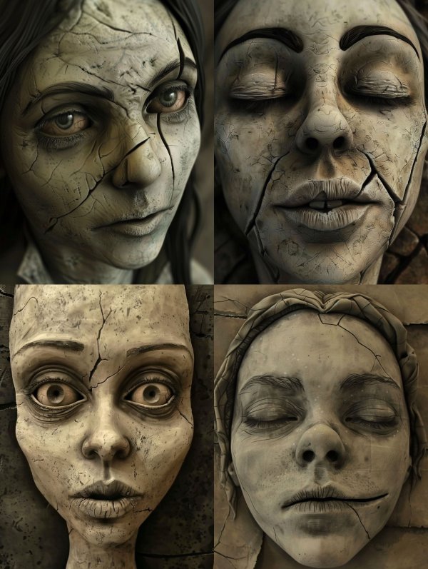 Fractured Porcelain Soul Portraits