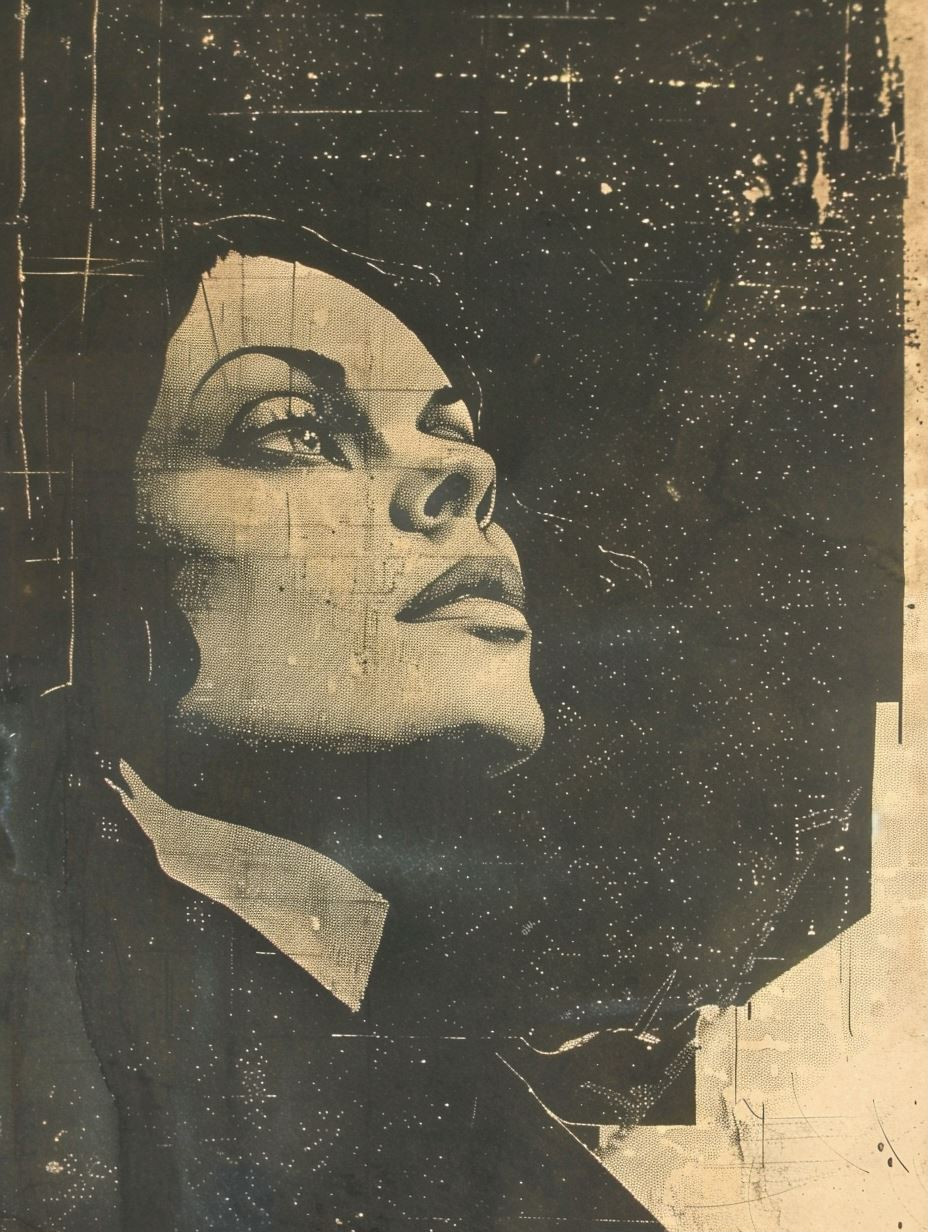 Vintage Halftone Noir - Image 1