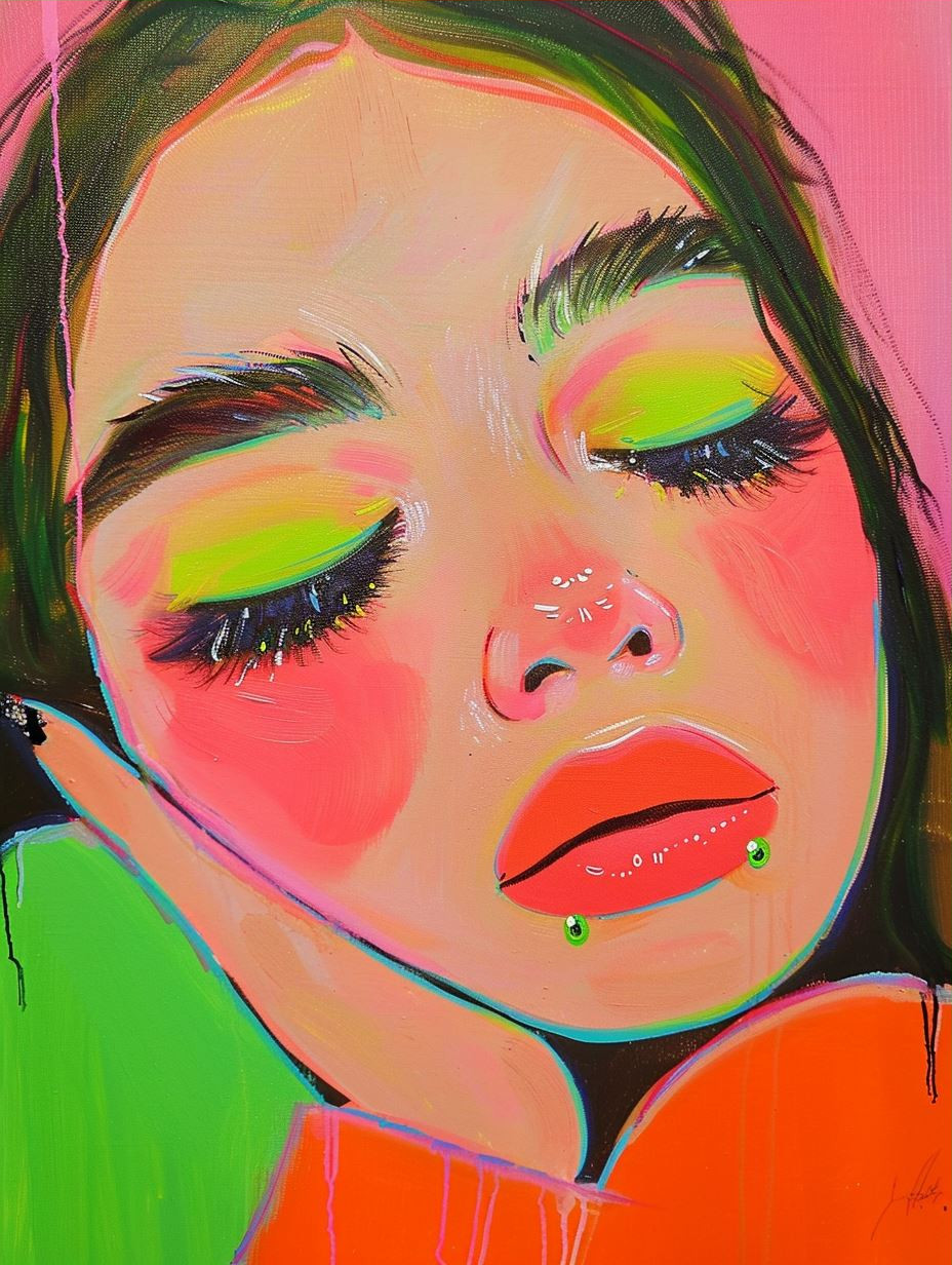 Neon Dreams Surreal Portraiture - Image 3