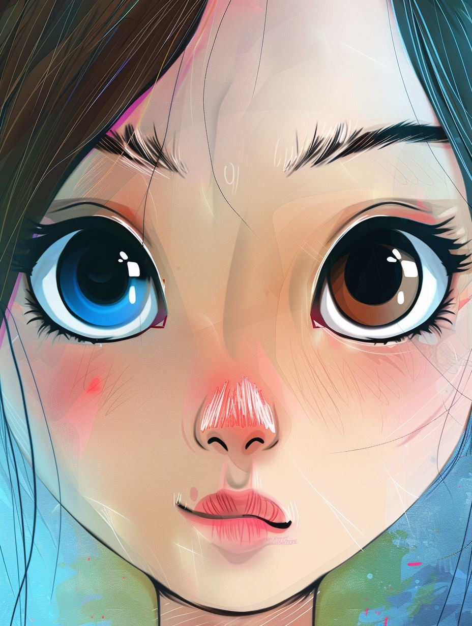 Ethereal Heterochromia Digital Portrait - Image 1