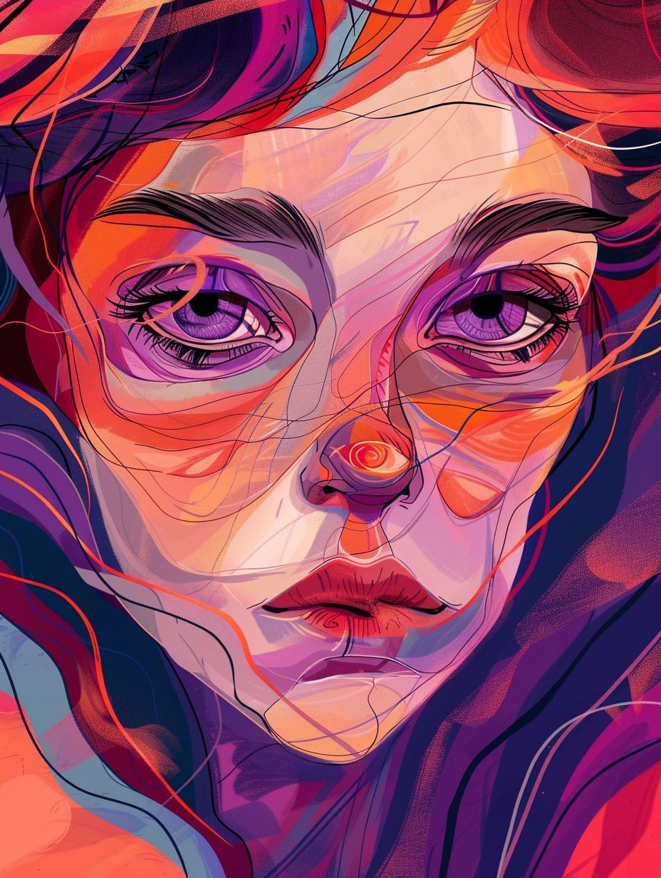 Vibrant Neon Psychedelic Portraits - Image 3