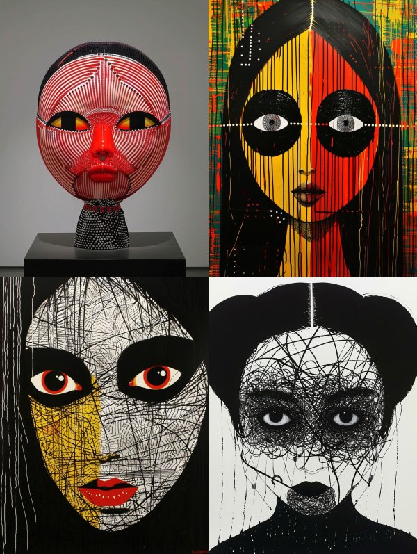 Abstract Linear Portraiture Study